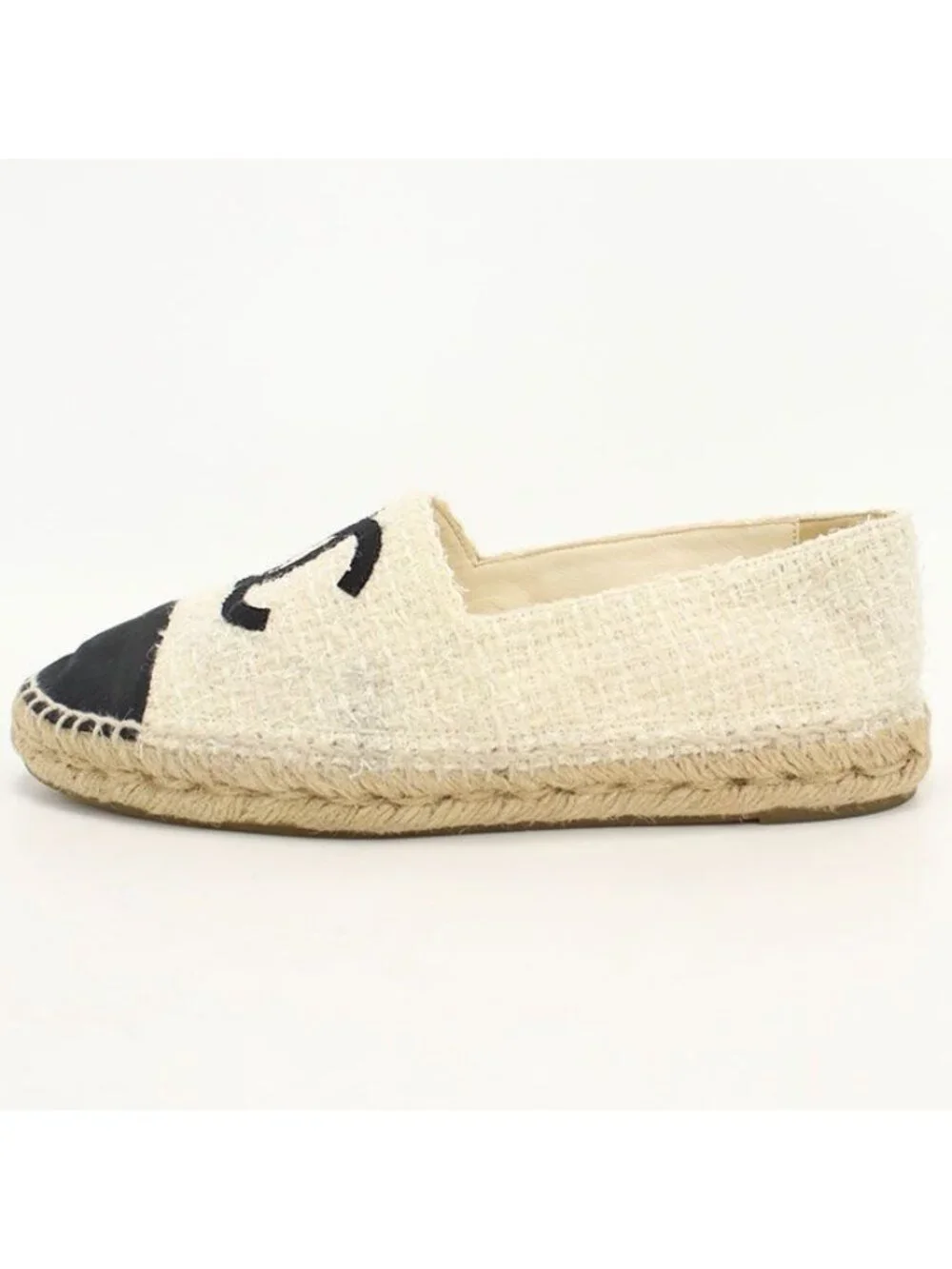 Chanel Espadrilles CC Logo Shoes Tweed